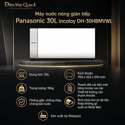 Máy nước nóng gián tiếp Panasonic 30L incoloy DH-30HBMVWL