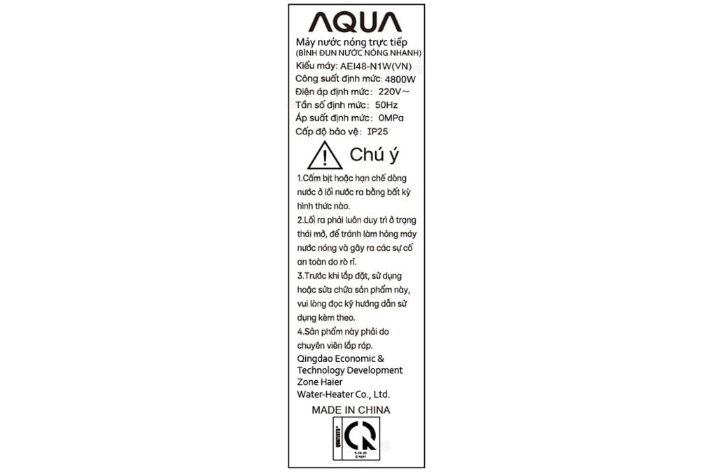 Ảnh minh họa Máy nước nóng trực tiếp AQUA 4800W AEI48-N1W(VN) 3