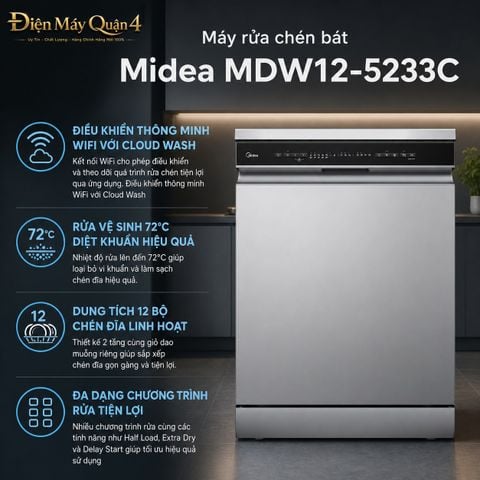 Máy rửa chén bát Midea MDW12-5233C