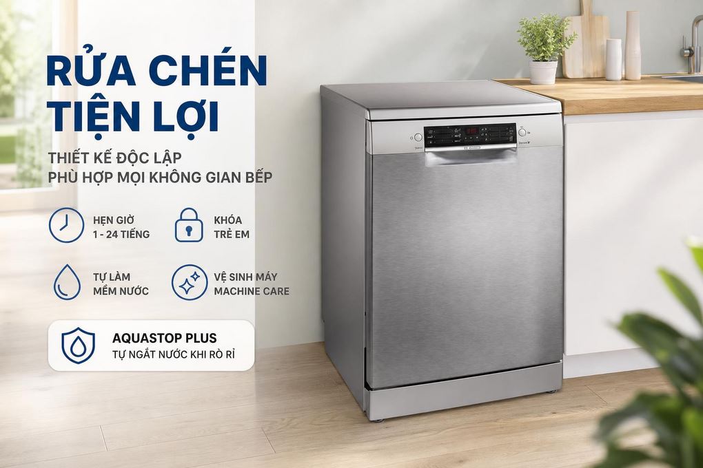 Ảnh minh họa Máy rửa chén độc lập Bosch SMS26AI01F 3