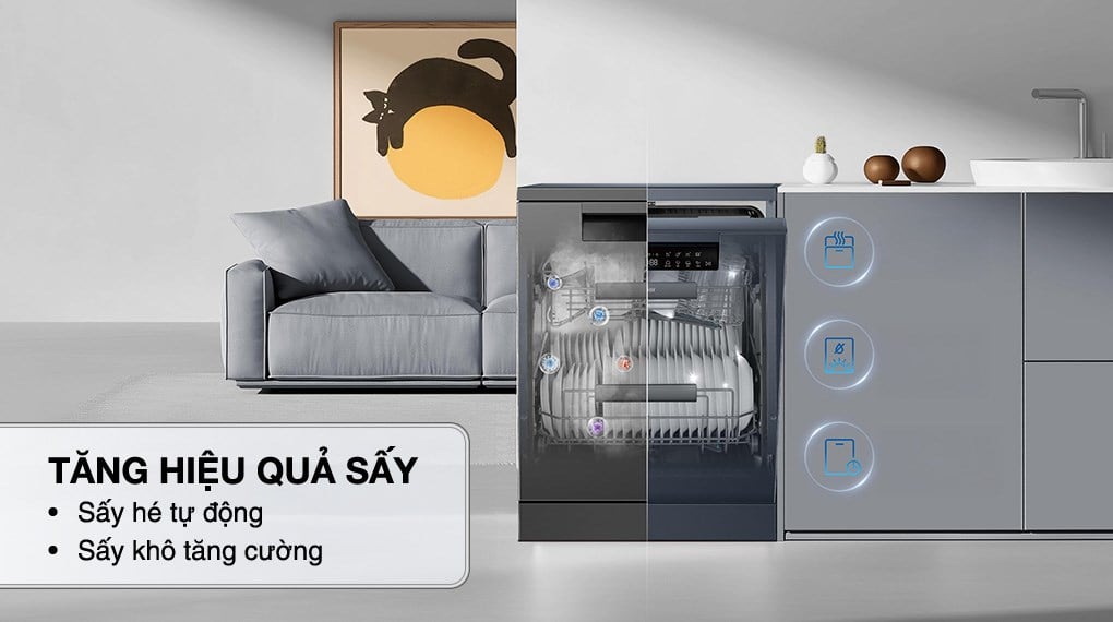 Ảnh minh họa Máy rửa chén độc lập Haier HDWE16-66BK6VN 3