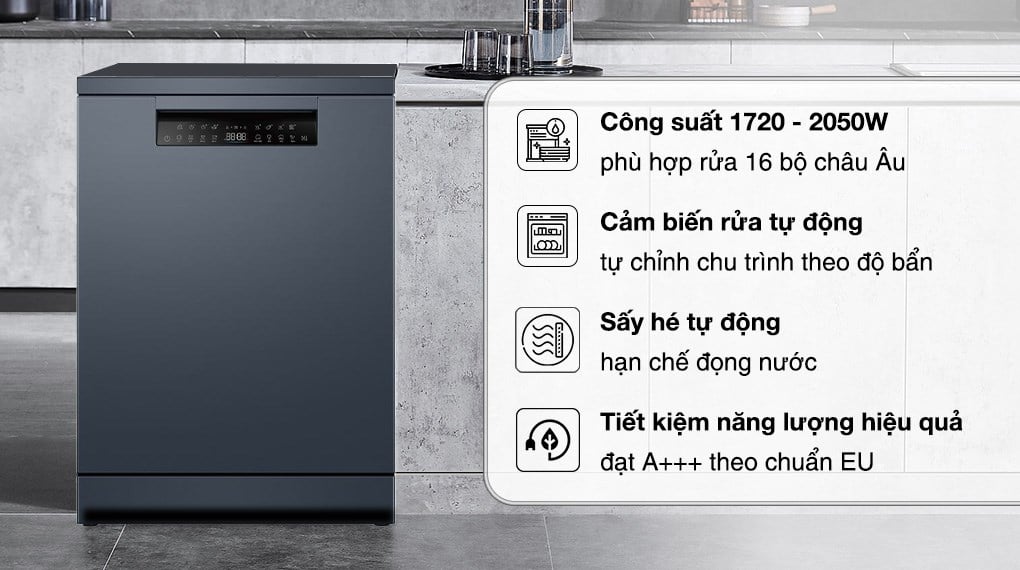 Máy rửa chén độc lập Haier HDWE16-66BK6VN