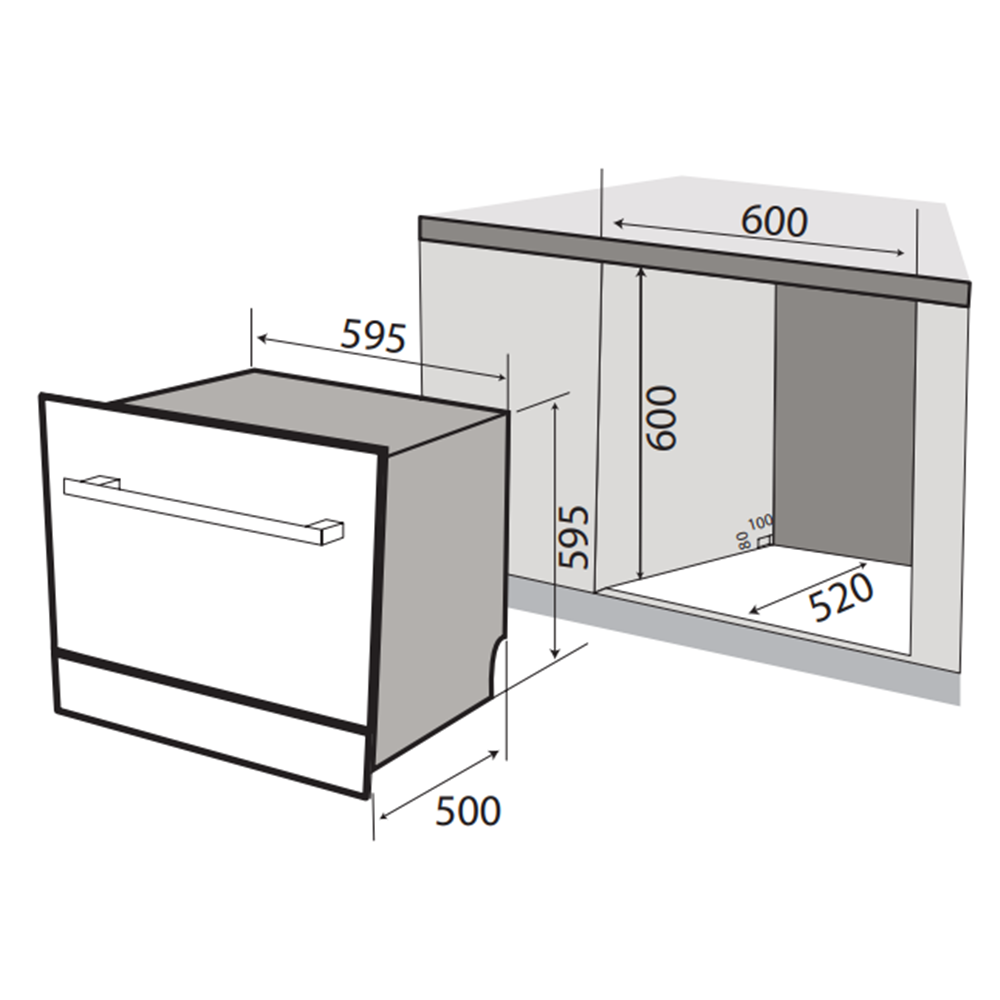 Ảnh minh họa Máy rửa chén KAFF KF-BIV810S 2