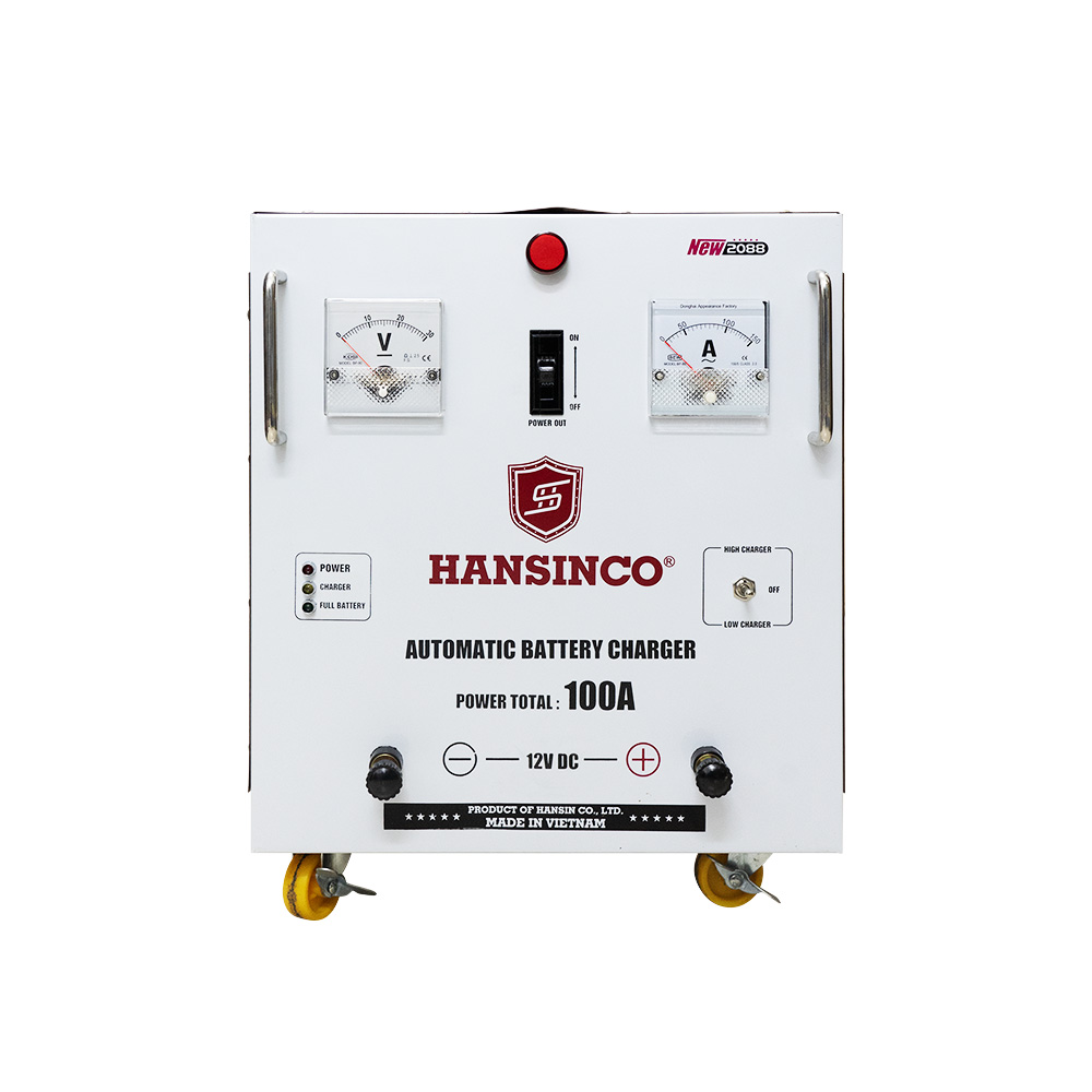 Máy Sạc Ắc Quy HANSINCO Tự Động 100A (12V Hoặc 24V, Dây Nhôm, Dây Đồng)