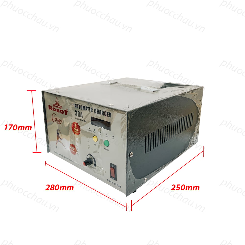Ảnh minh họa Máy sạc ắc quy robot tự động 30A (12V-24V, Dây đồng) 2