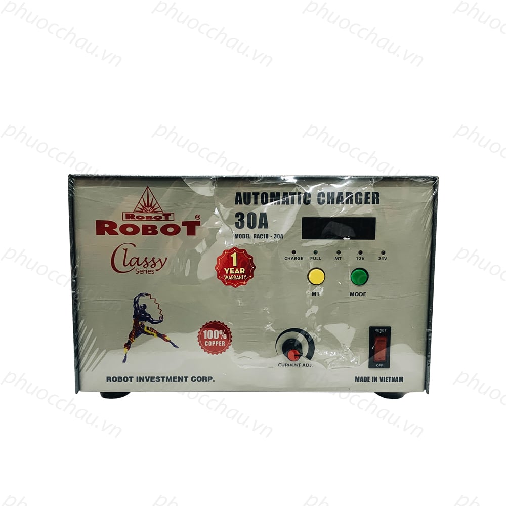 Ảnh minh họa Máy sạc ắc quy robot tự động 30A (12V-24V, Dây đồng) 3
