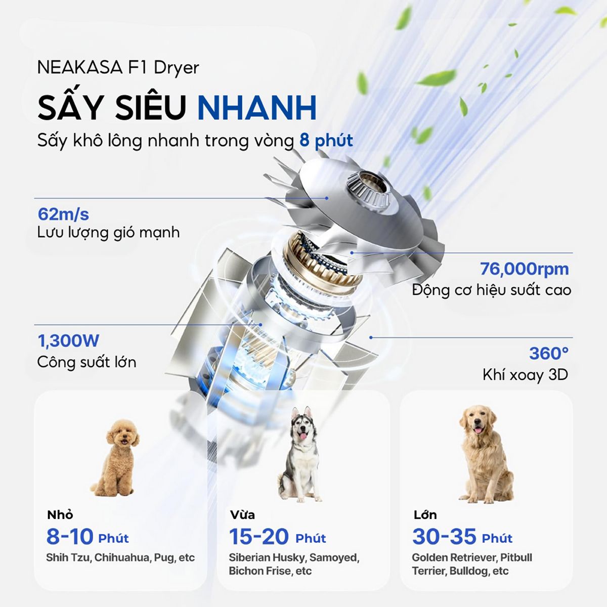 Ảnh minh họa Máy sấy lông cầm tay cao cấp Neakasa F1 1