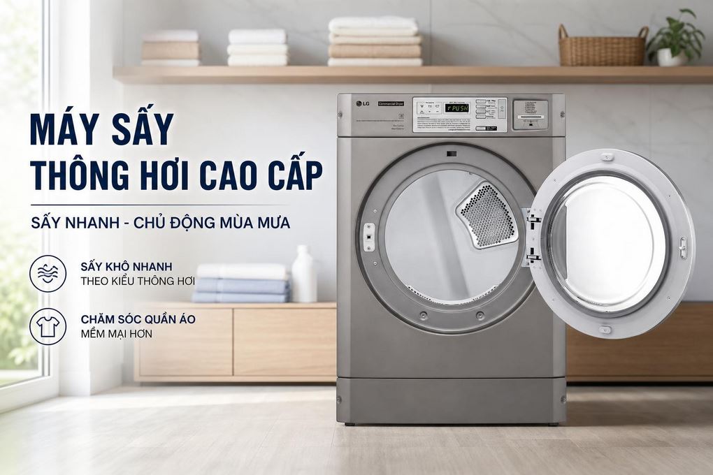 Ảnh minh họa Máy sấy thông hơi công nghiệp LG 10.2 kg CDG27RUQES 2