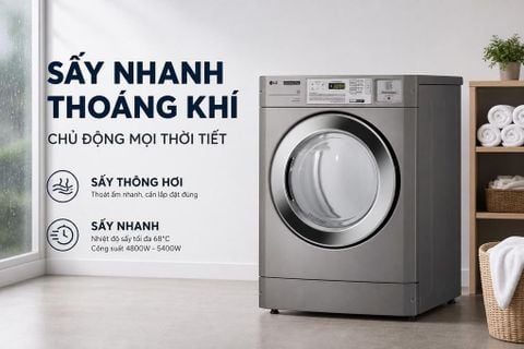 Máy sấy thông hơi công nghiệp LG 10.2 kg CDG27RUQES