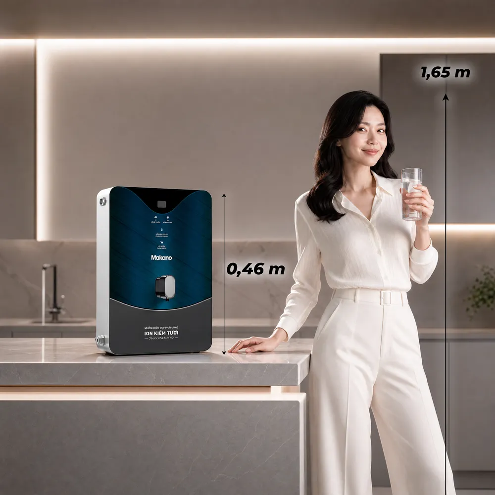 Máy tạo nước ion kiềm Makano MN068 từ nước RO