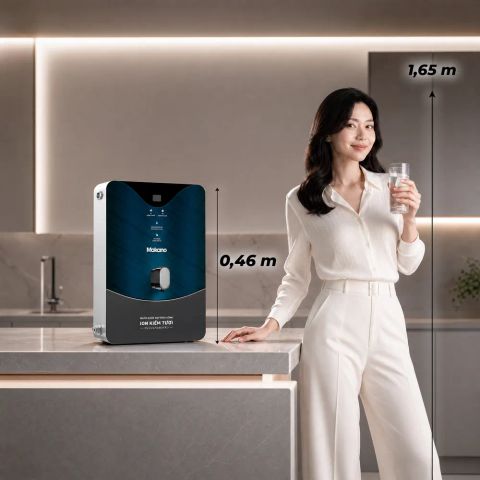 Máy tạo nước ion kiềm Makano MN070 cho nguồn RO pH thấp