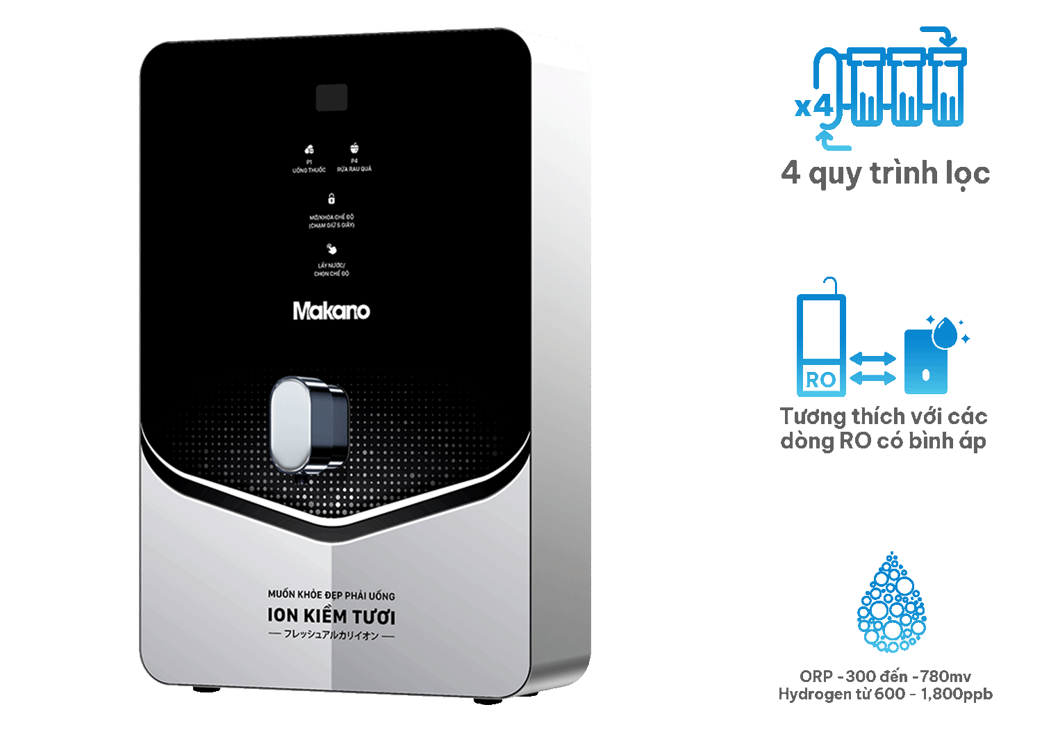 Ảnh minh họa Máy tạo nước ion kiềm từ trường Makano MN069 1