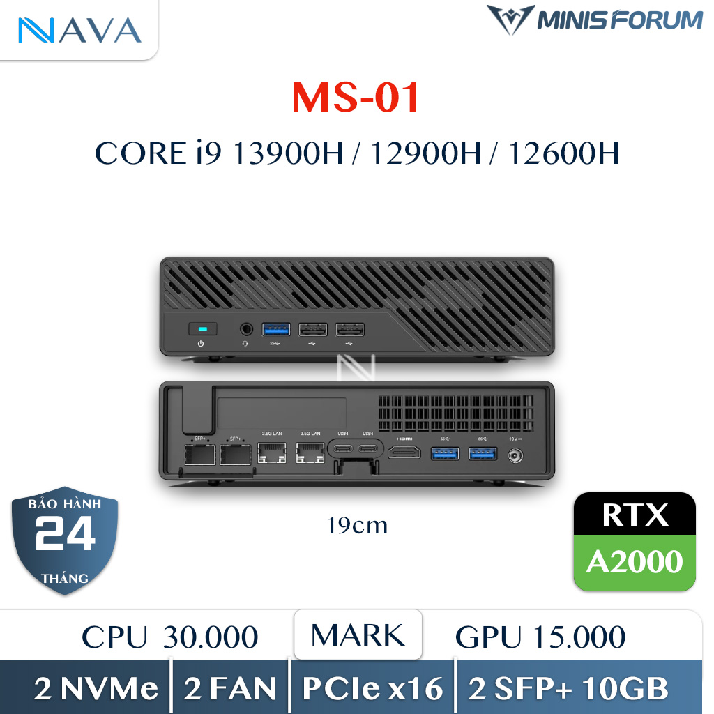 Ảnh minh họa Máy trạm Minisforum MS-01 - SFP+ 10Gbps 2