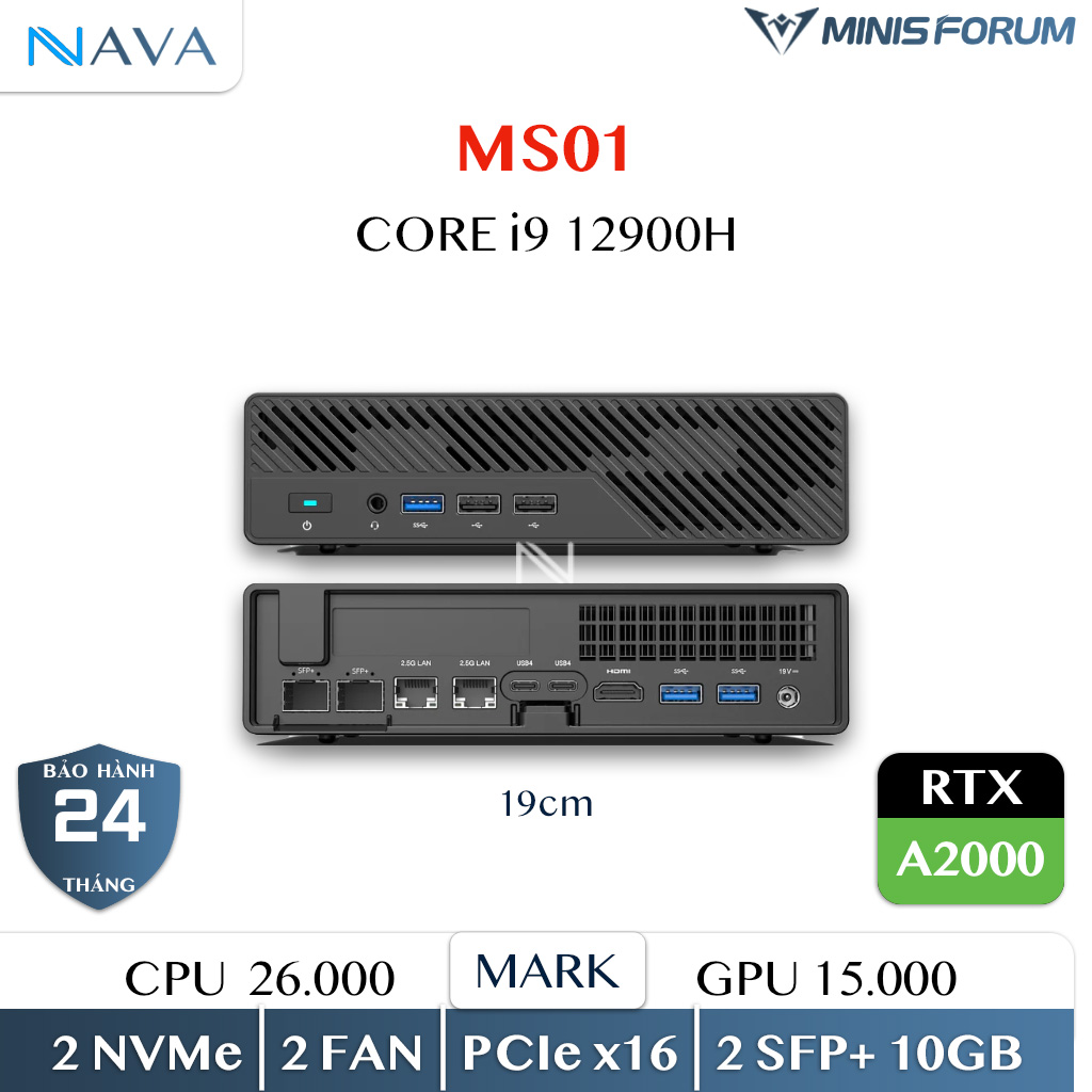 Ảnh minh họa Máy trạm Minisforum MS-01 - SFP+ 10Gbps 3