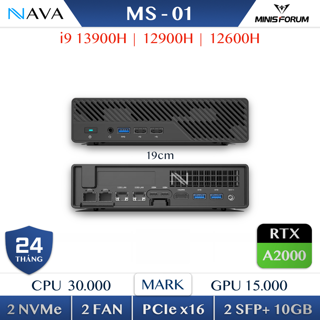 Máy trạm Minisforum MS-01 - SFP+ 10Gbps