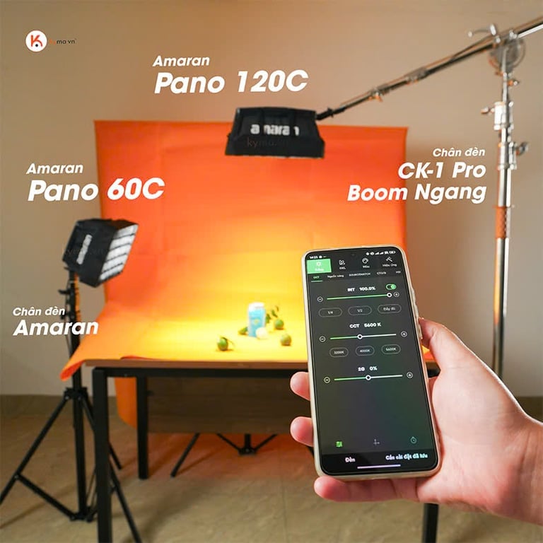 Ảnh minh họa Combo 2 đèn led chụp sản phẩm Amaran Pano 120c Kit + Amaran Pano 60c Kit 1