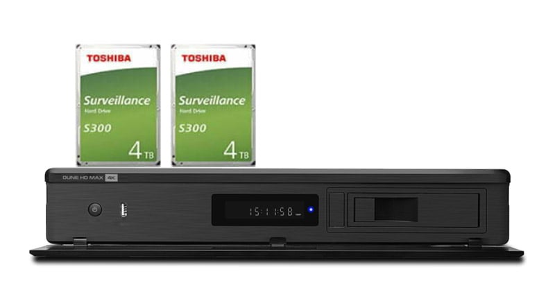 Ảnh minh họa Combo Đầu Dune HD HD Max 4K + 2 Ổ Toshiba 4TB S300 - Kết nối 2 ổ gắn trong. 1