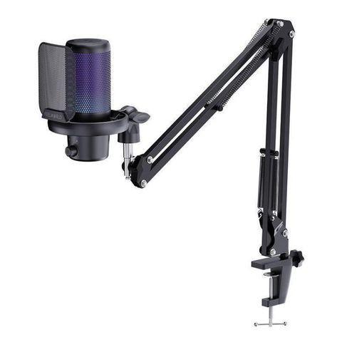 Micrô chơi game tụ điện USB FEELWORLD VM1 Đen – Thu âm chuẩn studio, RGB nổi bật, chống ồn chuyên nghiệp