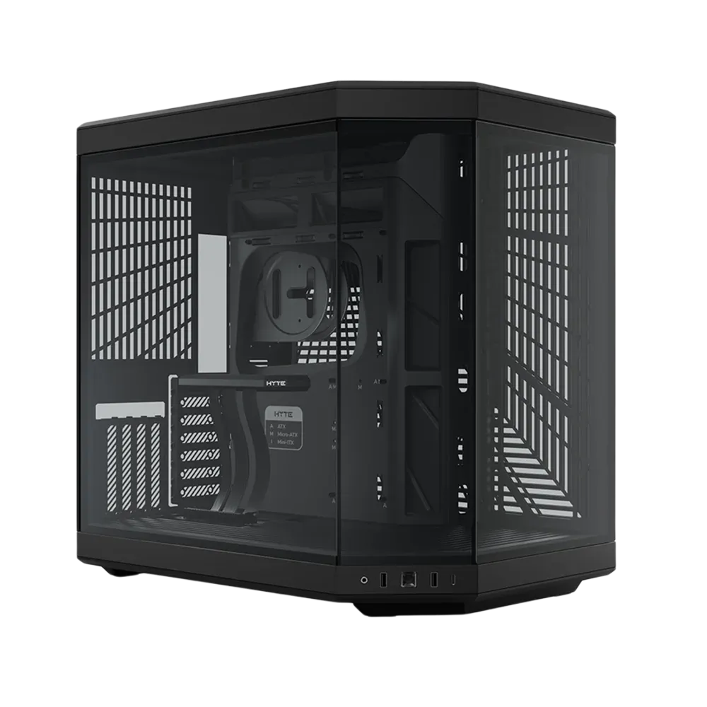 Vỏ case chơi game ATX dạng Mid-Tower hai khoang HYTE Y70 Modern Aesthetic - Pitch Black