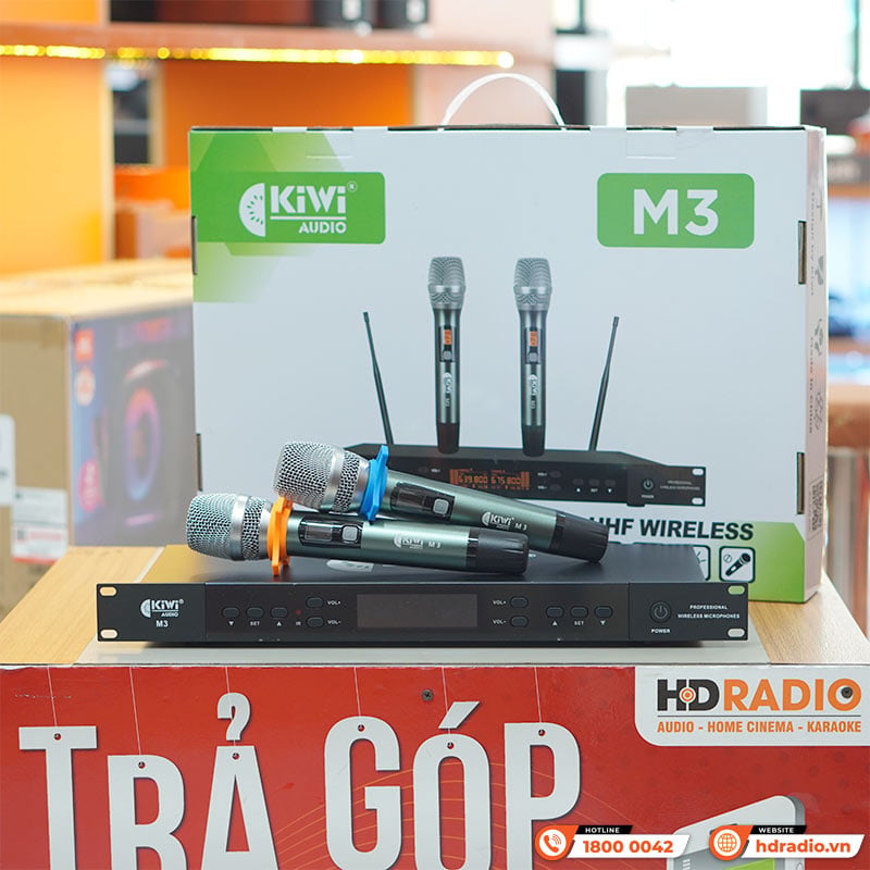Ảnh minh họa Micro không dây Kiwi M3, Cảm biến Tự ngắt, Dò sóng sạch 2