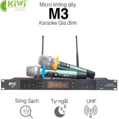 Micro không dây Kiwi M3, Cảm biến Tự ngắt, Dò sóng sạch 