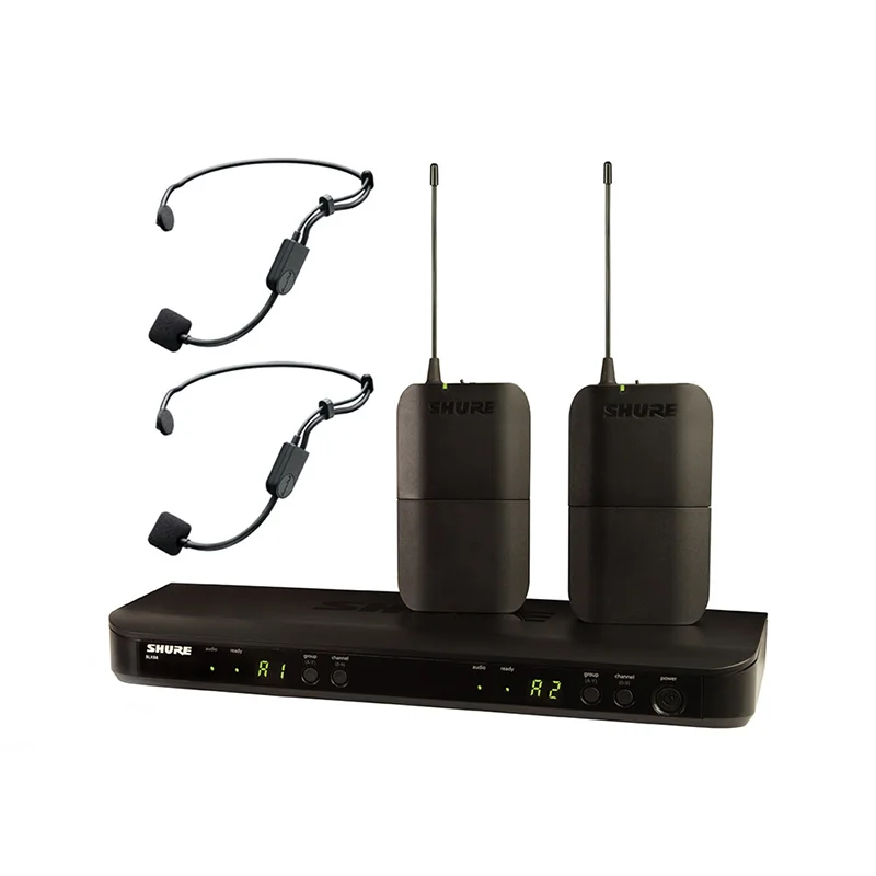 Micro Shure BLX1288A/P31, 2 kênh, phạm vi hoạt động 100m, pin AA 14 giờ