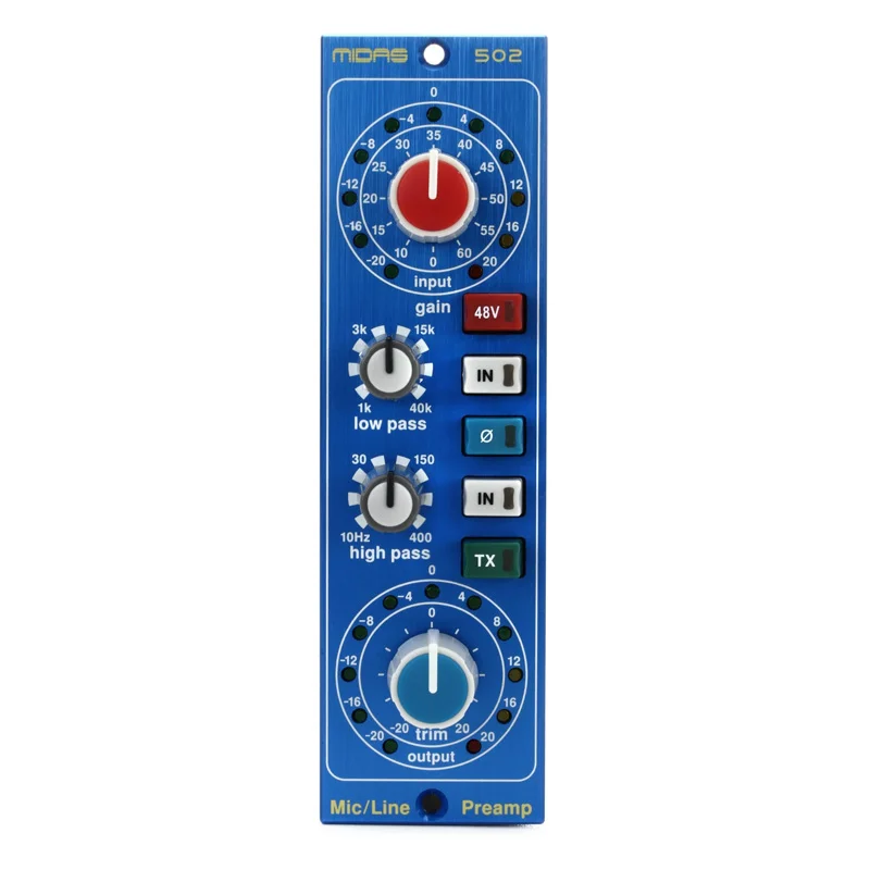 Microphone Preamplifier Midas 502 V2, AUX, Gain 60 dB