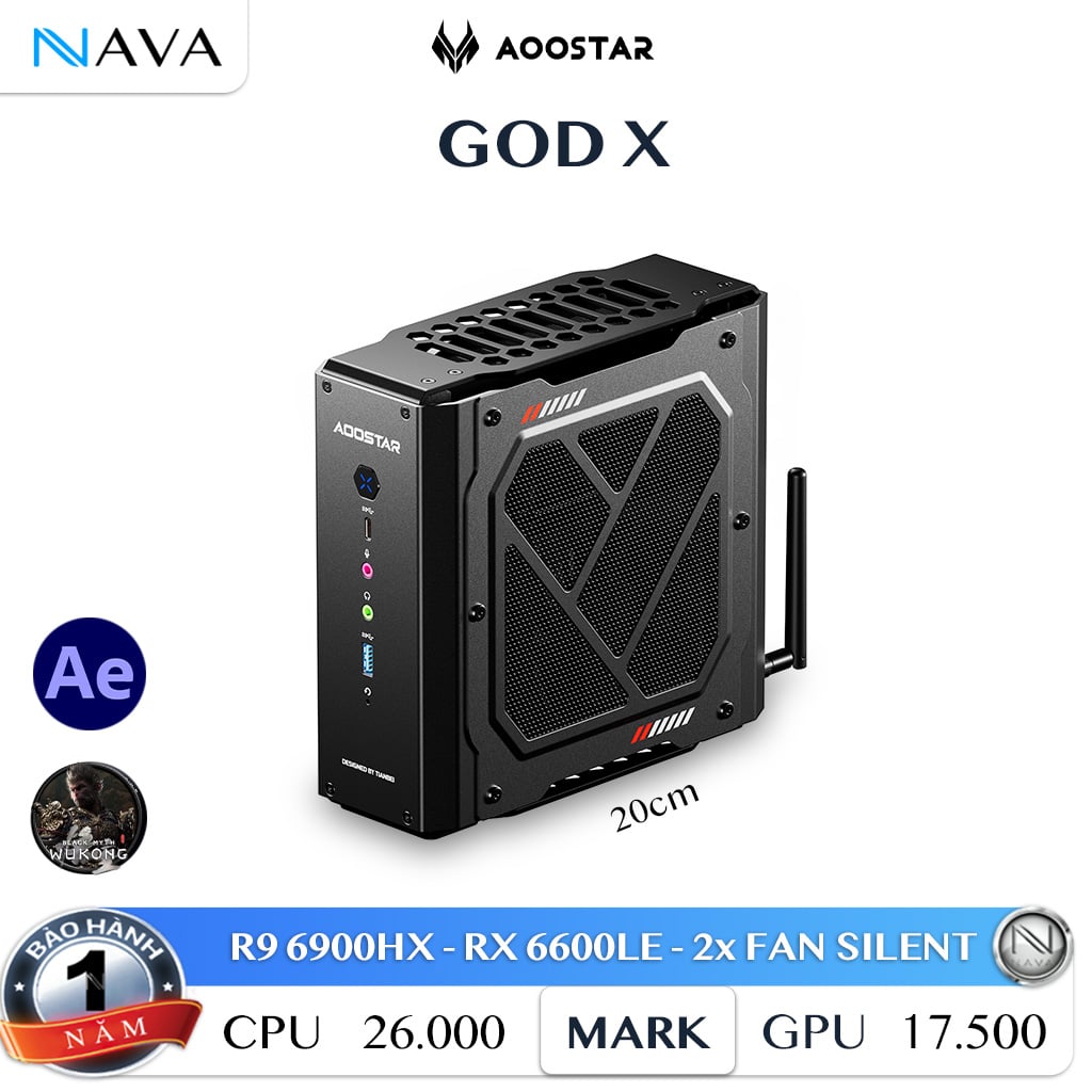 Ảnh minh họa Mini PC AOOSTAR GOD X/Z/Y - Ryzen 7/9 - Radeon RX 6600LE/7600 XT 2