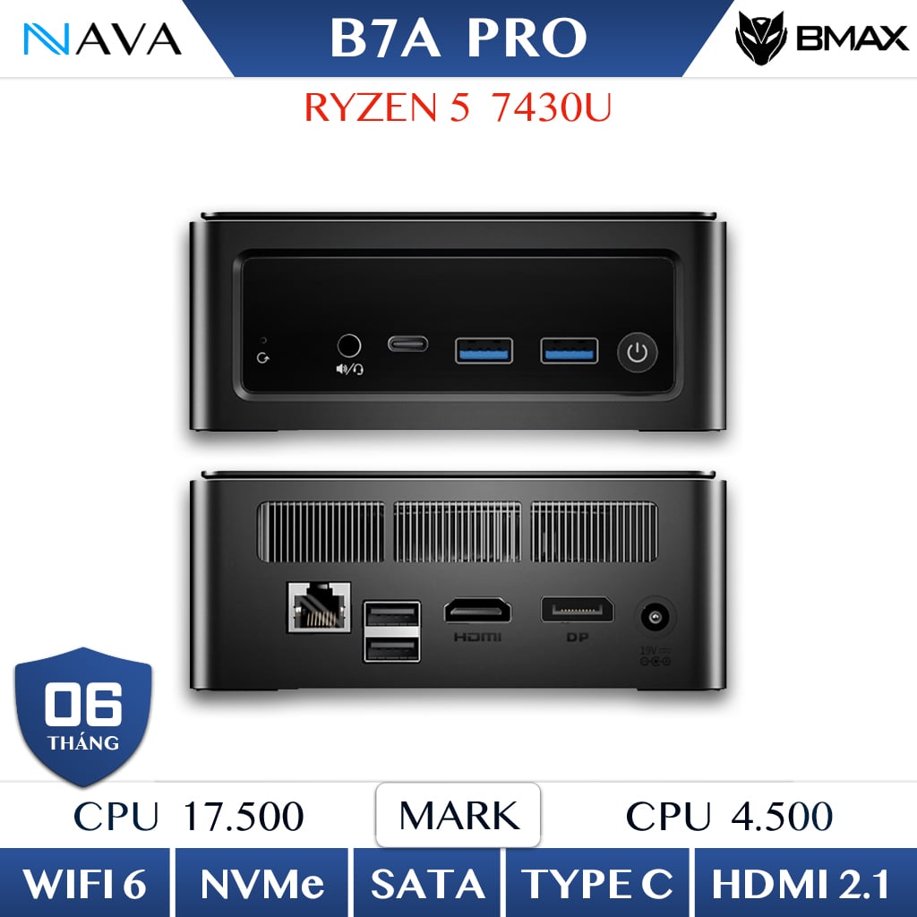 Mini PC BMAX B7A Pro - R5 7430U