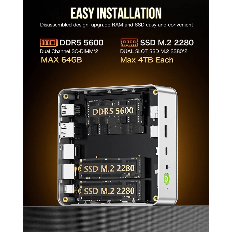 Ảnh minh họa Mini PC GMK NUCBOX K8 PLUS - Ryzen 7 8845HS - OCuLink 2