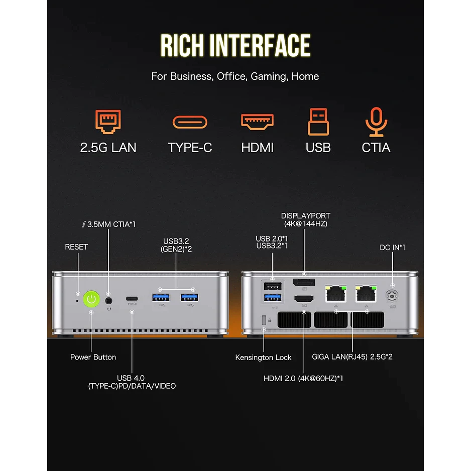 Ảnh minh họa Mini PC GMK NUCBOX K8 PLUS - Ryzen 7 8845HS - OCuLink 3