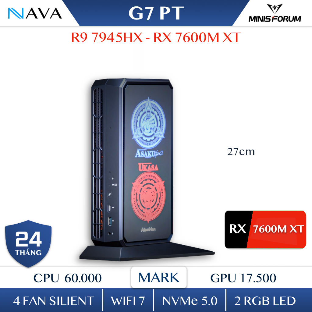 Mini PC Minisforum AtomMan G7 PT - Ryzen 9 7945HX - Radeon RX 7600M
