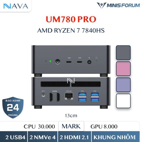 Mini PC Minisforum UM780 PRO - Ryzen 7 7840HS - Radeon 780M