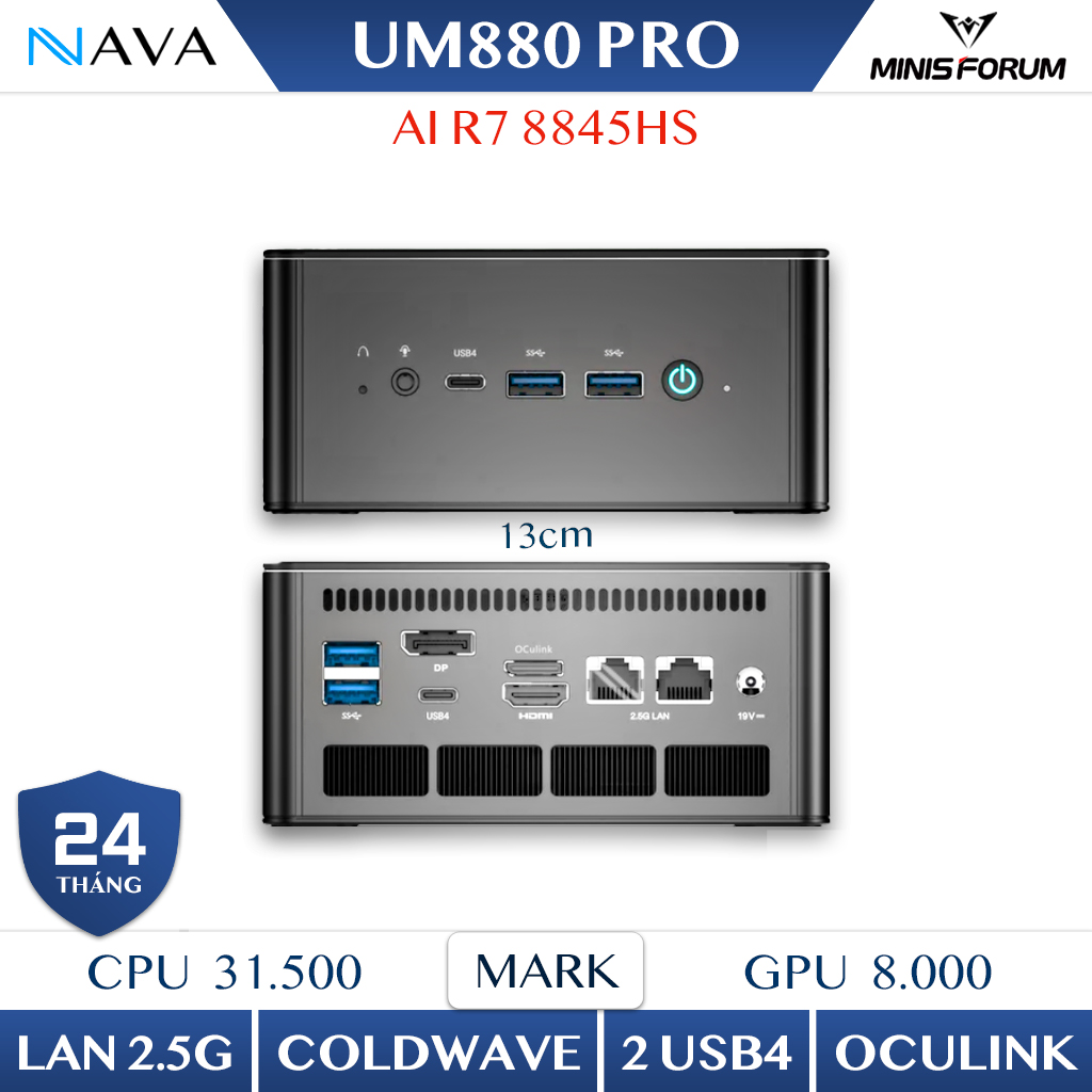 Mini PC Minisforum UM880 Pro - Ryzen 7 8845HS - Radeon 780M