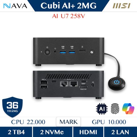 Mini PC MSI Cubi NUC AI+ 2MG B206 intel Ultra 7 258V 32GB LPDDR5X
