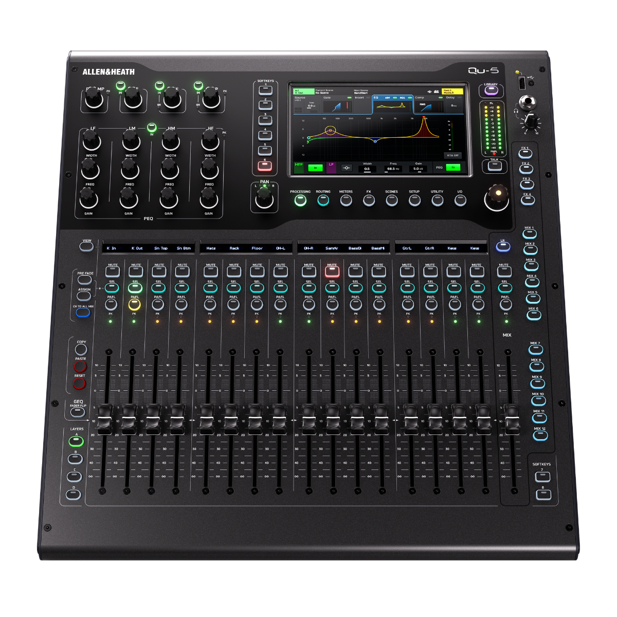 Mixer Allen & Heath Qu-5 (Digital, 36 kênh, 12 bus)