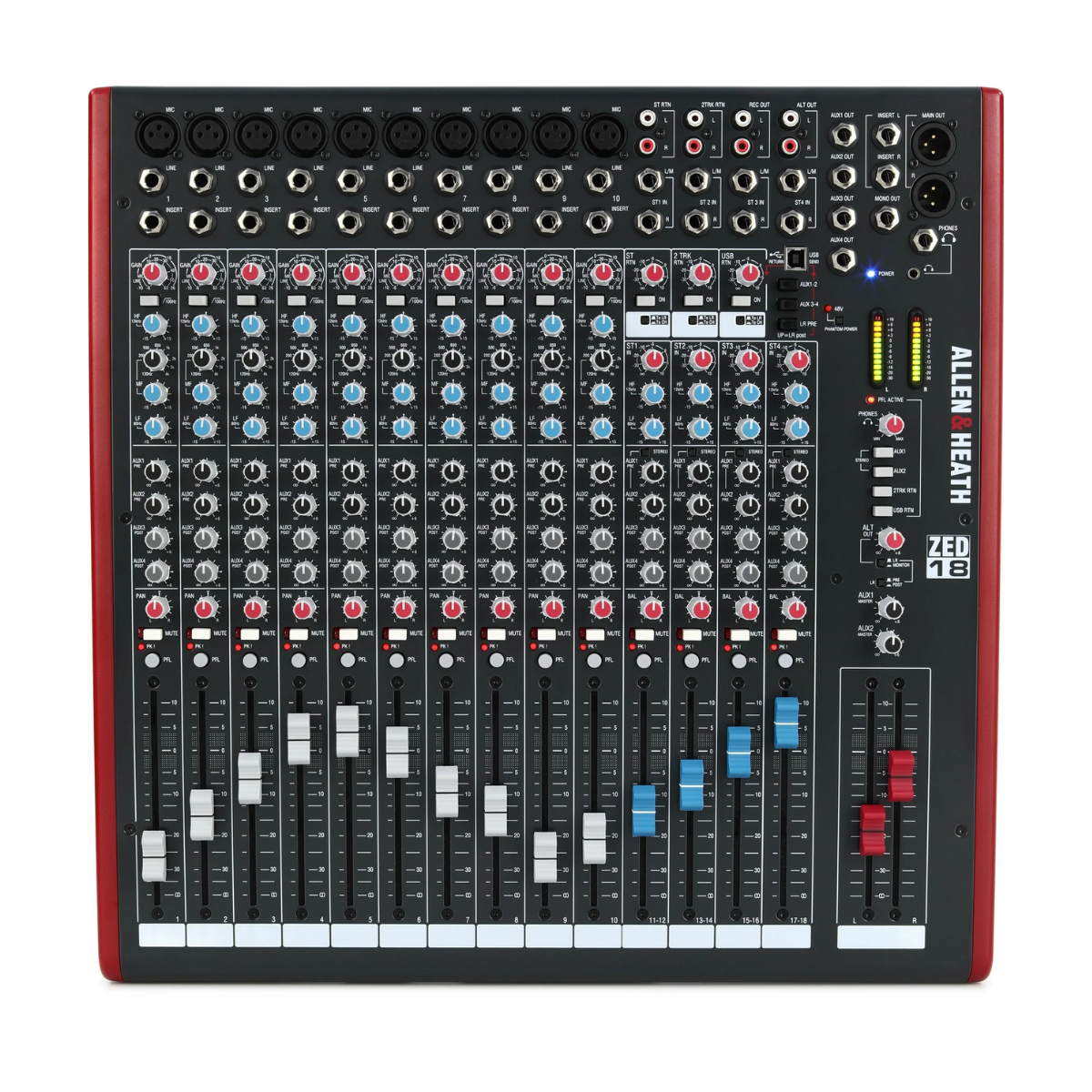 Mixer Allen & Heath ZED-18 (Analog, 18 kênh, 10 mono, 4 stereo)