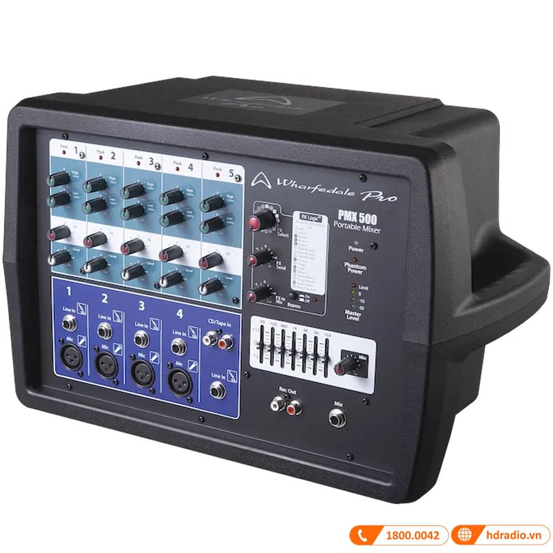 Ảnh minh họa Mixer Wharfedale PMX 500, 5 kênh, EQ, USB 2