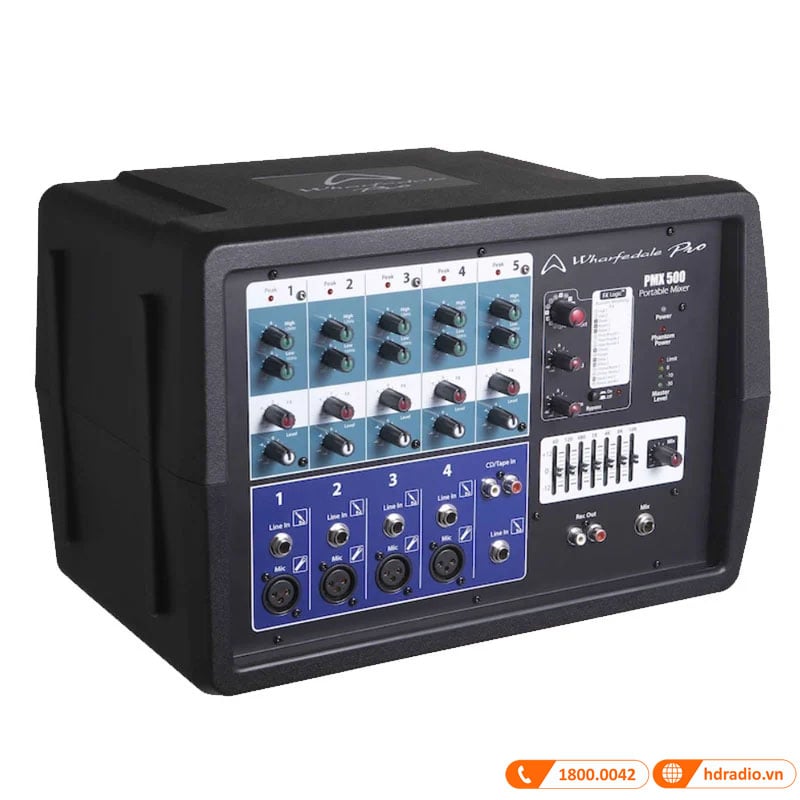 Ảnh minh họa Mixer Wharfedale PMX 500, 5 kênh, EQ, USB 3