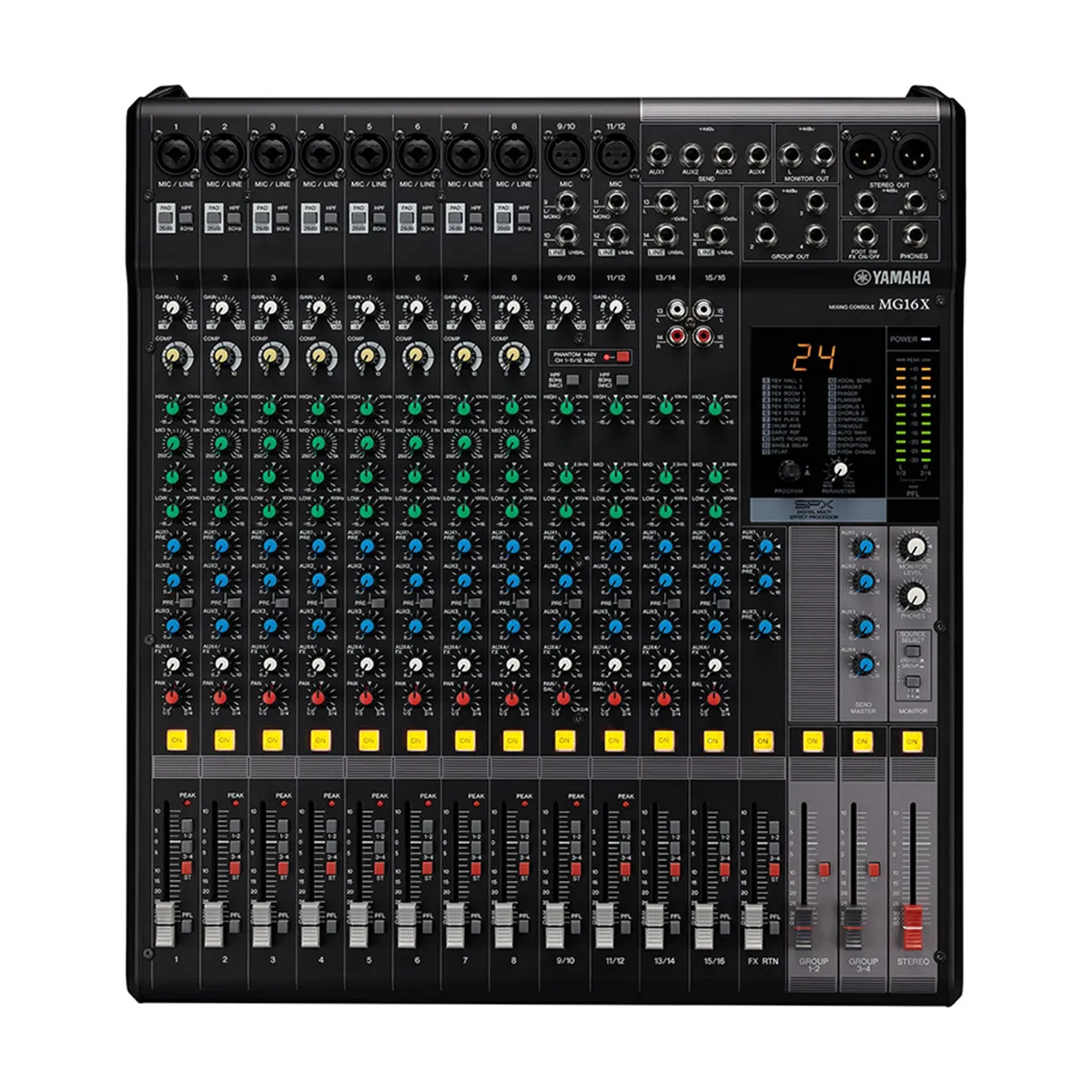 Ảnh minh họa Mixer Yamaha MG16X CV (Mixer Analog, 16 kênh, 8 mono, 4 stereo) 2