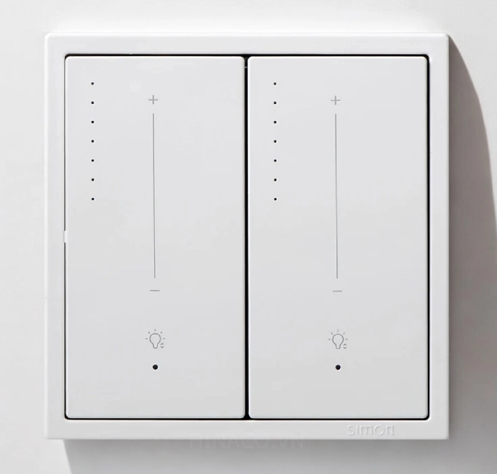 Ảnh minh họa Module Công tắc Dimer đôi có đèn LED Simon 70E848TY-46 màu Champagne 1