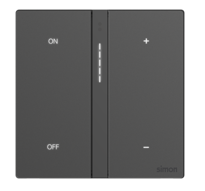 Module công tắc dimmer đèn đơn Simon M7 Smart 66E8015GTY-4D Màu xám
