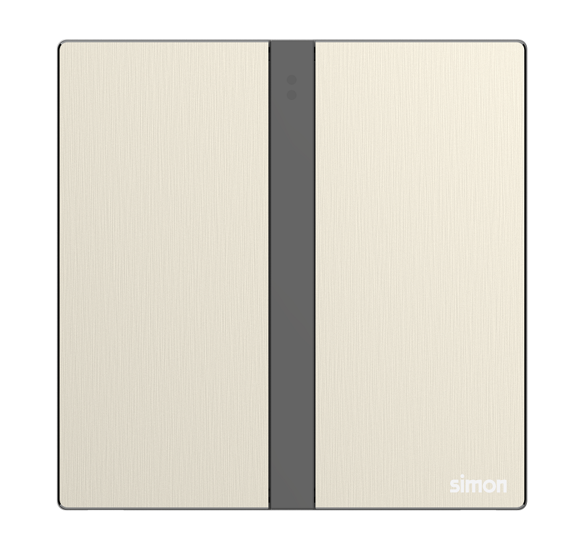 Module công tắc đôi Simon M7 Smart (Metal Gold) 66E8002MTY-2C màu vàng