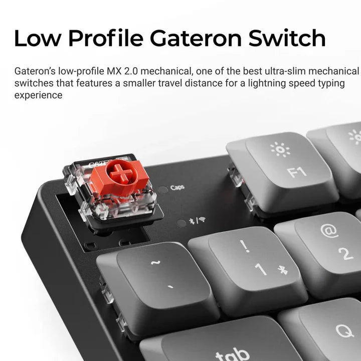 Ảnh minh họa Keychron K5 Max Bàn phím cơ không dây 100% QMK/VIA siêu mỏng, đèn nền RGB, switch Low-Profile Gateron Red, bố cục Anh/Ả Rập - Đen 1