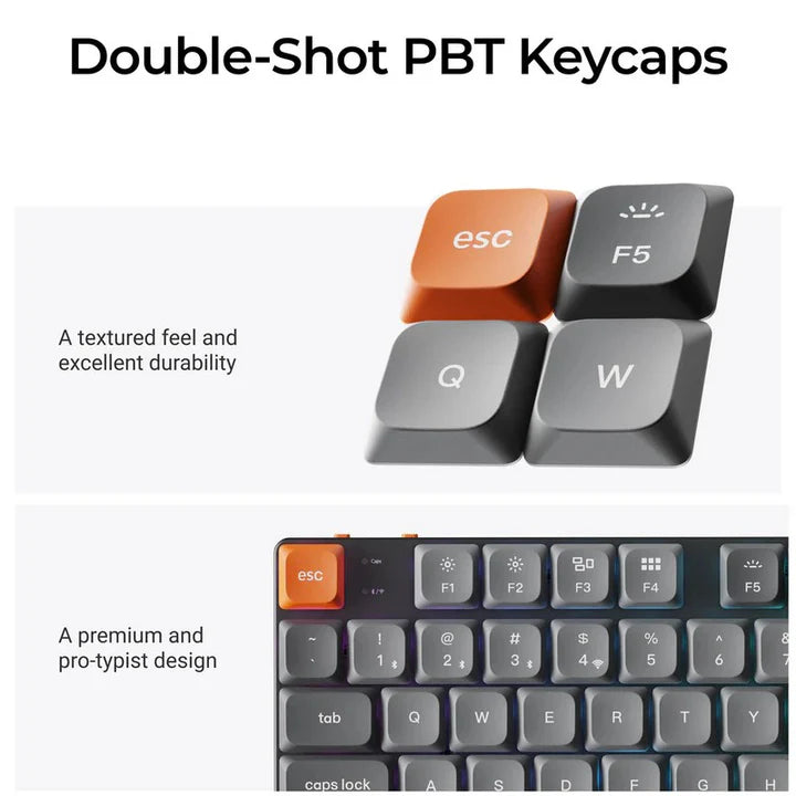 Ảnh minh họa Keychron K5 Max Bàn phím cơ không dây 100% QMK/VIA siêu mỏng, đèn nền RGB, switch Low-Profile Gateron Red, bố cục Anh/Ả Rập - Đen 2