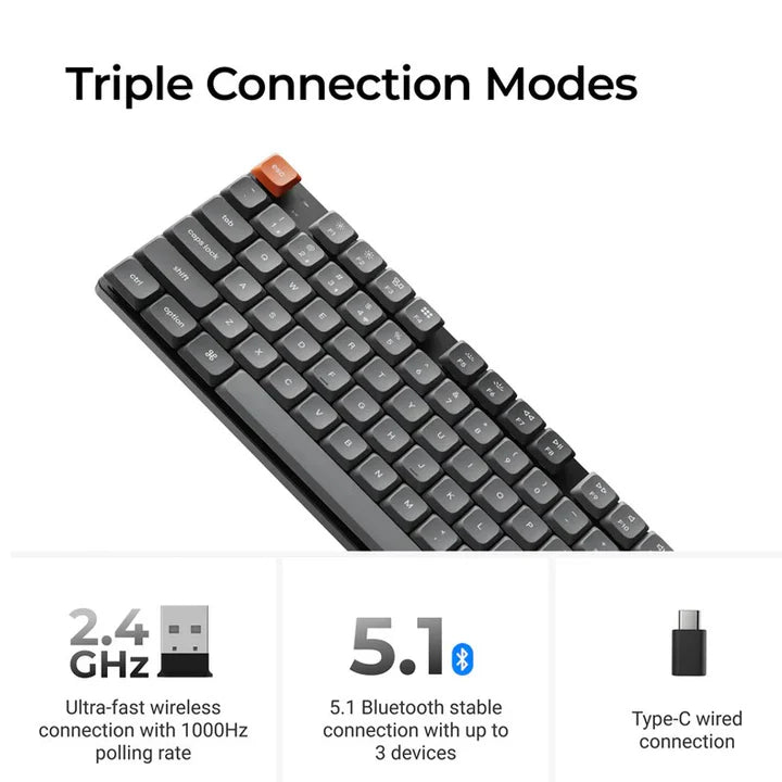 Ảnh minh họa Keychron K5 Max Bàn phím cơ không dây 100% QMK/VIA siêu mỏng, đèn nền RGB, switch Low-Profile Gateron Red, bố cục Anh/Ả Rập - Đen 3
