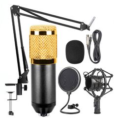 BM-800 Network K-Song Màu Vàng – Bộ micrô chống sốc kim loại cao cấp chuyên dụng 