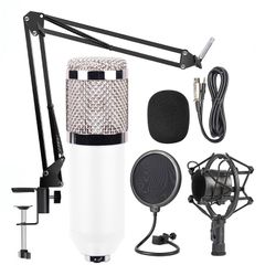  BM-800 Network K-Song Màu Trắng – Bộ micrô chống sốc kim loại cao cấp chuyên dụng 