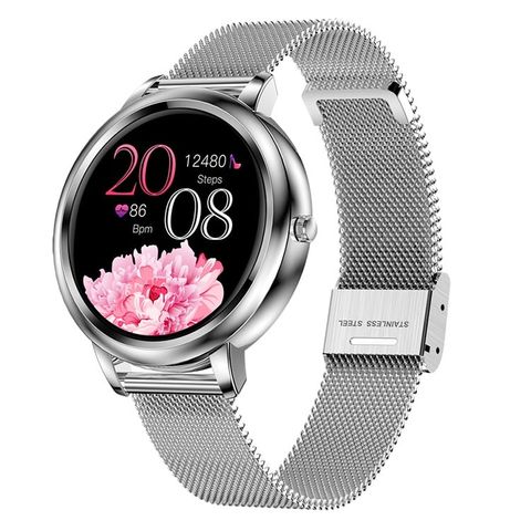 MK20 Steel Strap Silver – Đồng hồ thông minh màn hình IPS 1.09 inch, IP67, đa chức năng