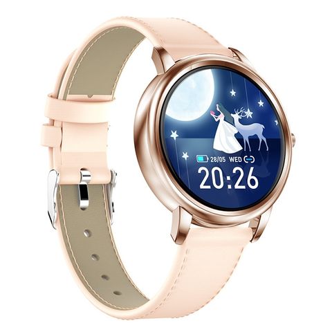 MK20 Leather Strap Gold – Đồng hồ thông minh màn hình IPS 1.09 inch, IP67, đa chức năng